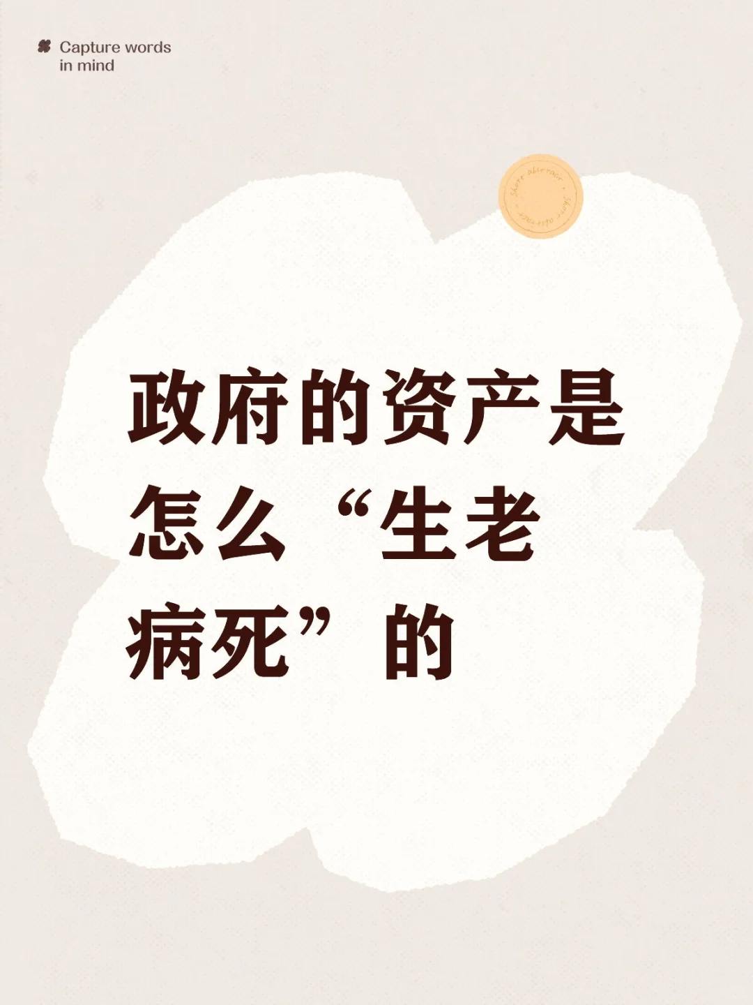 政府的资产是怎么“生老病死”的