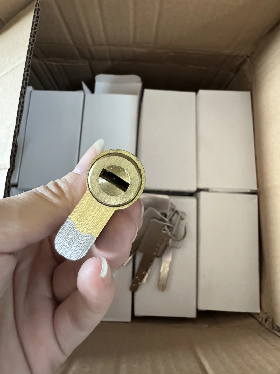 三维多轨道防盗门锁心，纯铜加不锈钢横梁