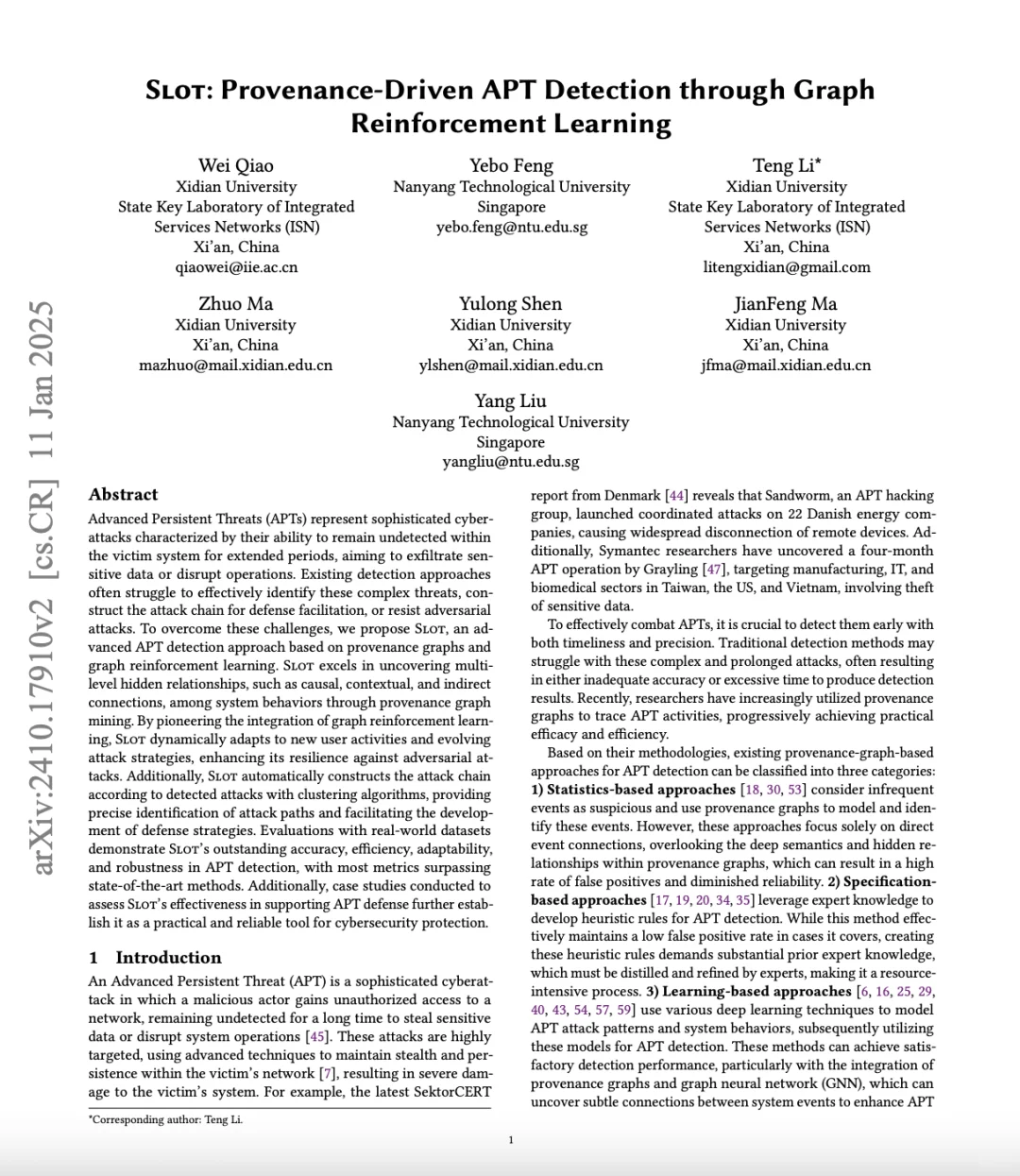 CCS'25:通过图强化学习进行 APT 检测