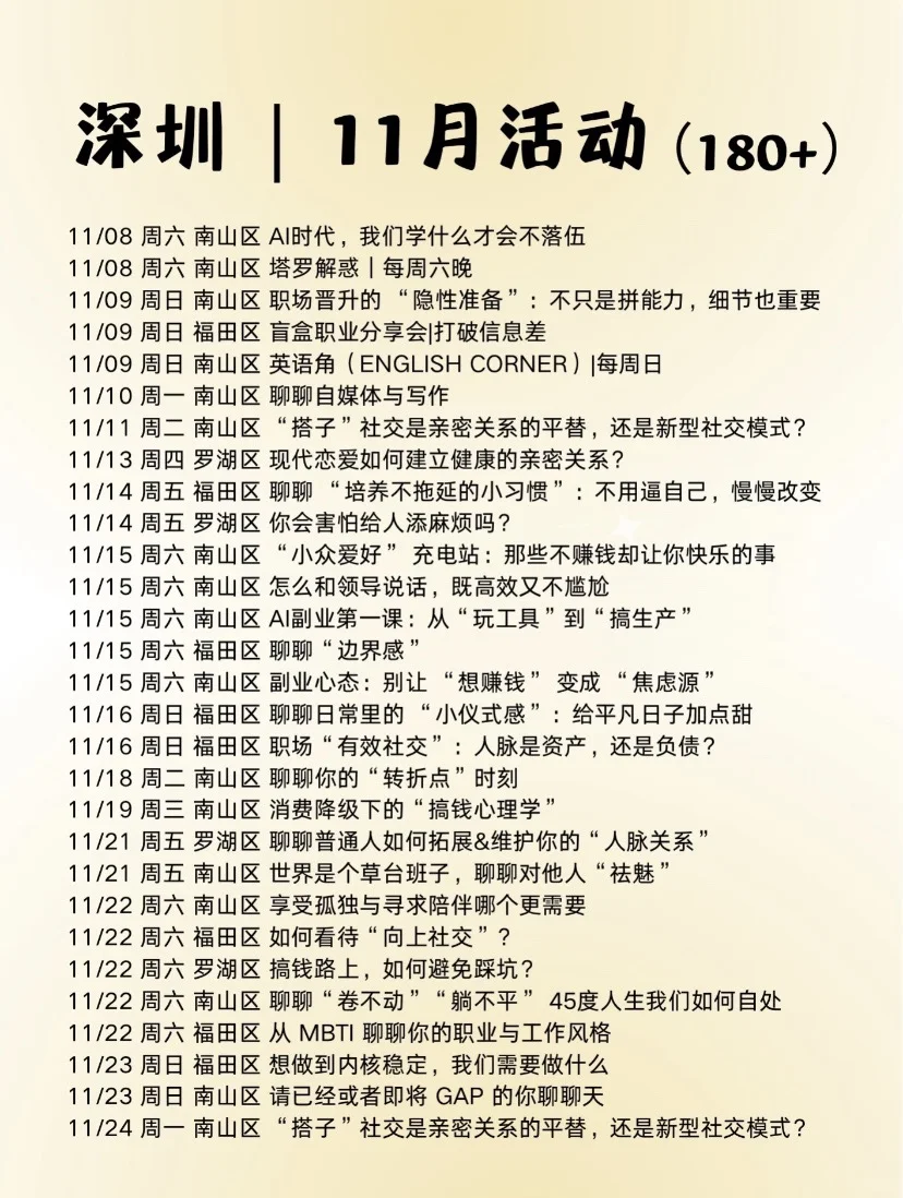 一定要用深圳的资源好好提升自己啊~