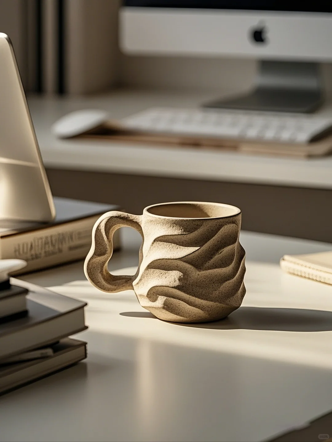 哑光粗陶的治愈力量，每天摸鱼都在杯子肌理