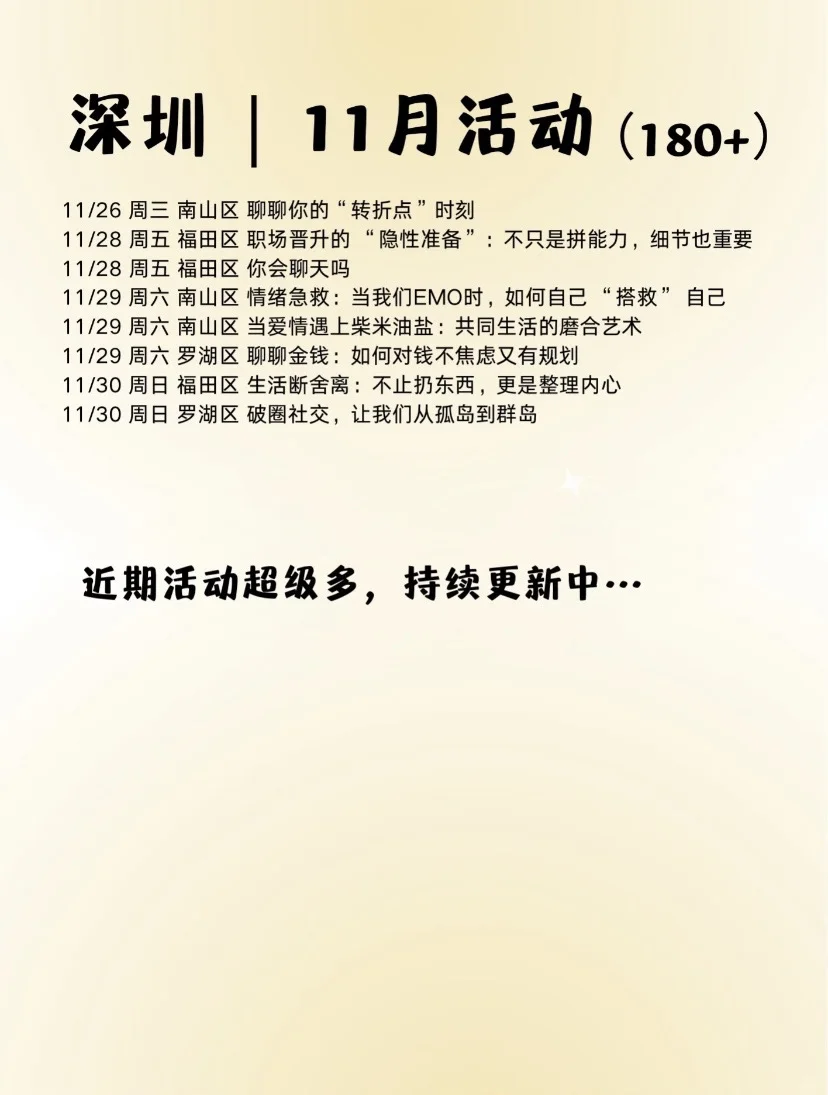 一定要用深圳的资源好好提升自己啊~