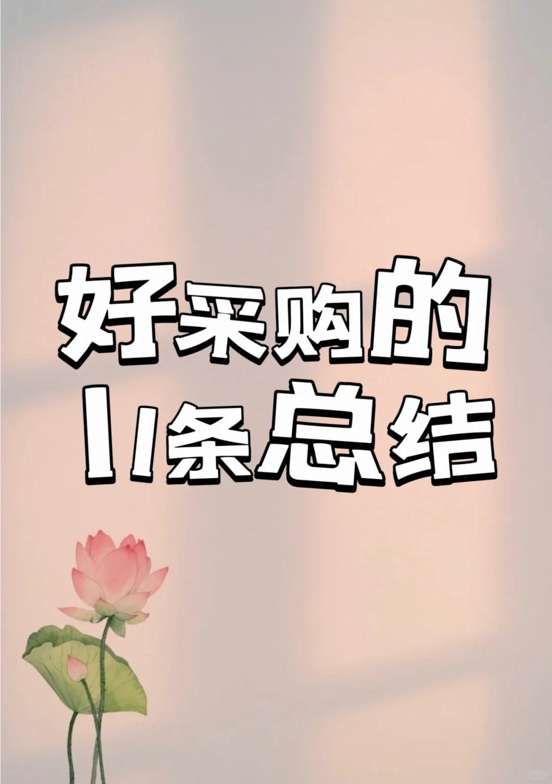 好采购的11条总结