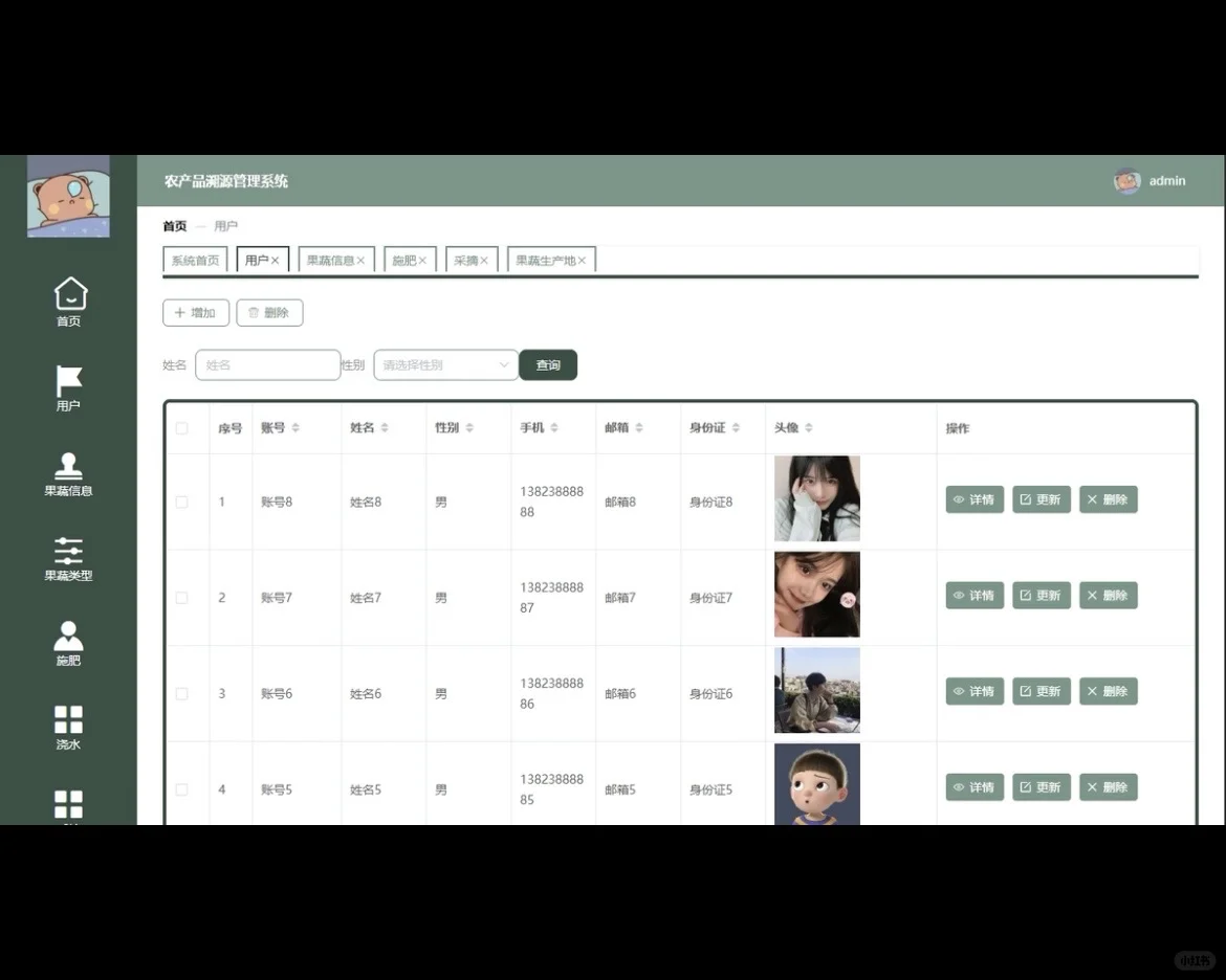 可追溯果蔬生产过程的管理系统