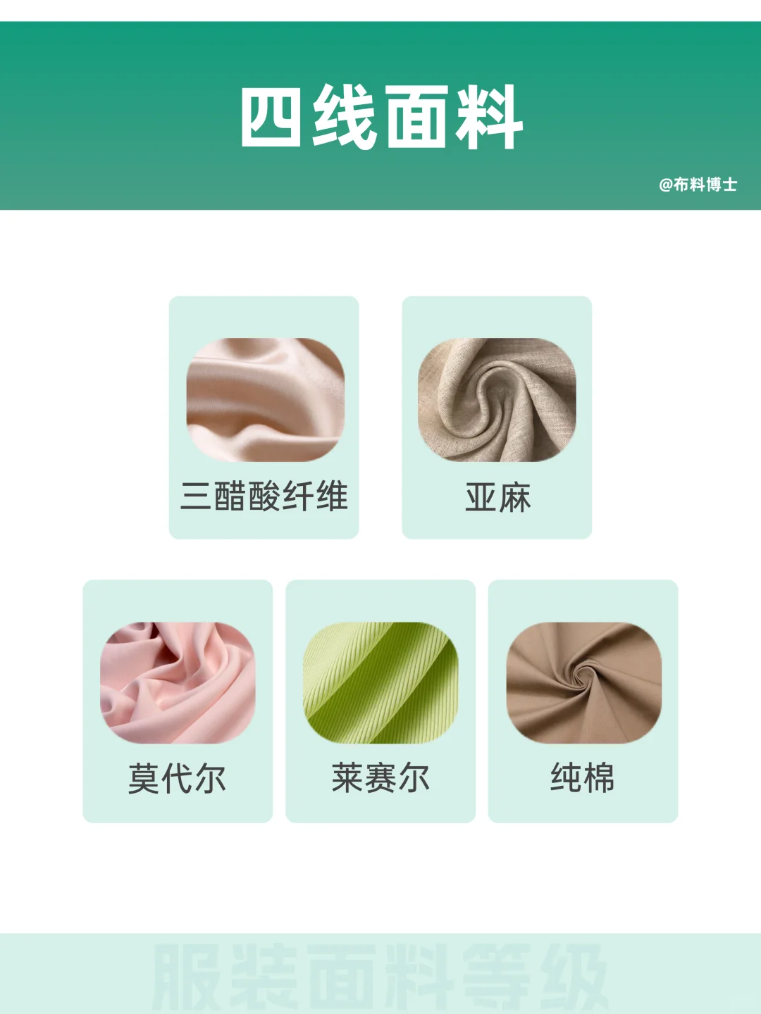 服装面料也有鄙视链？一线到五线盘点?