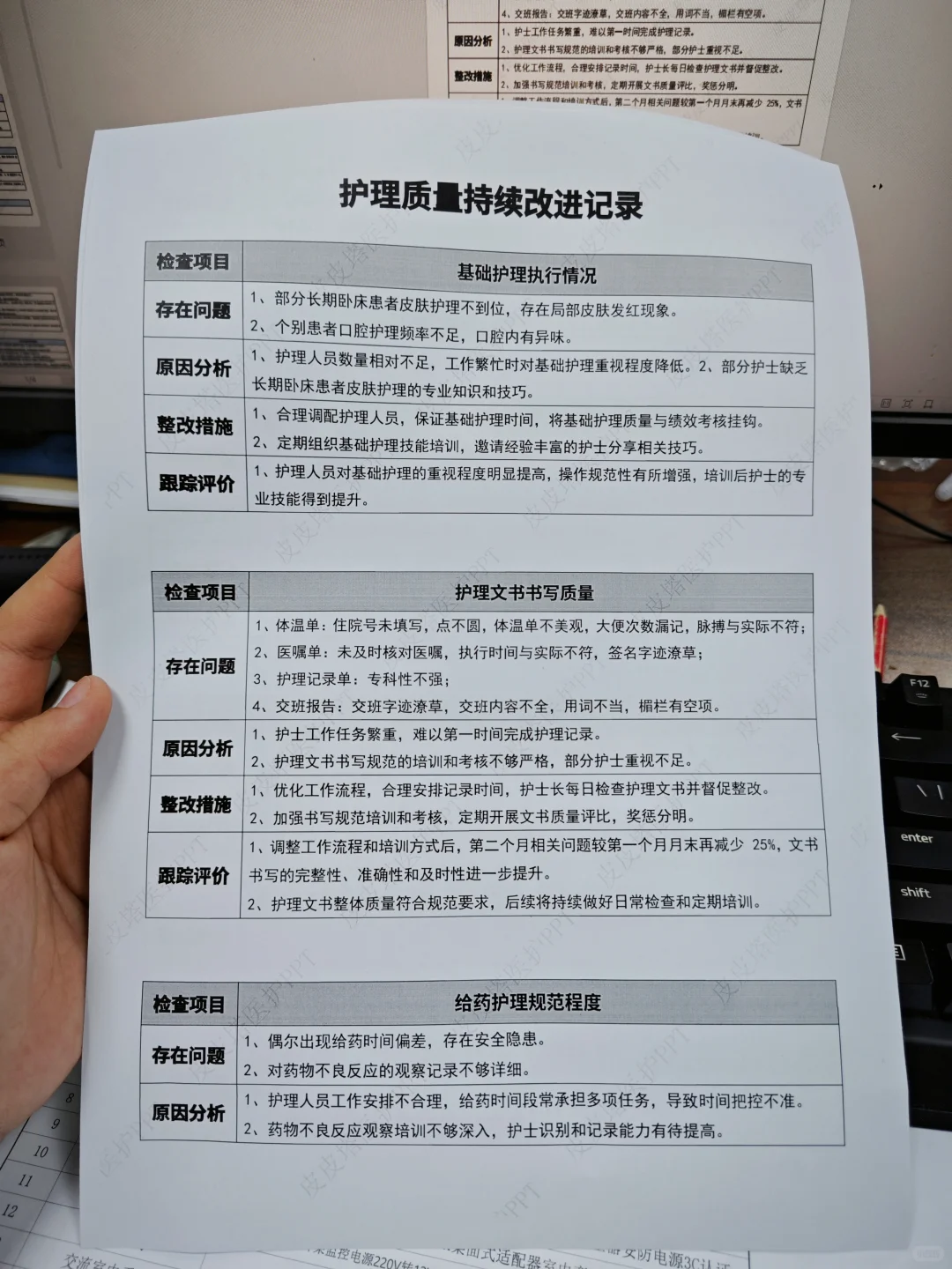 最新护理质量持续改进记录，偷偷拍的抓紧看