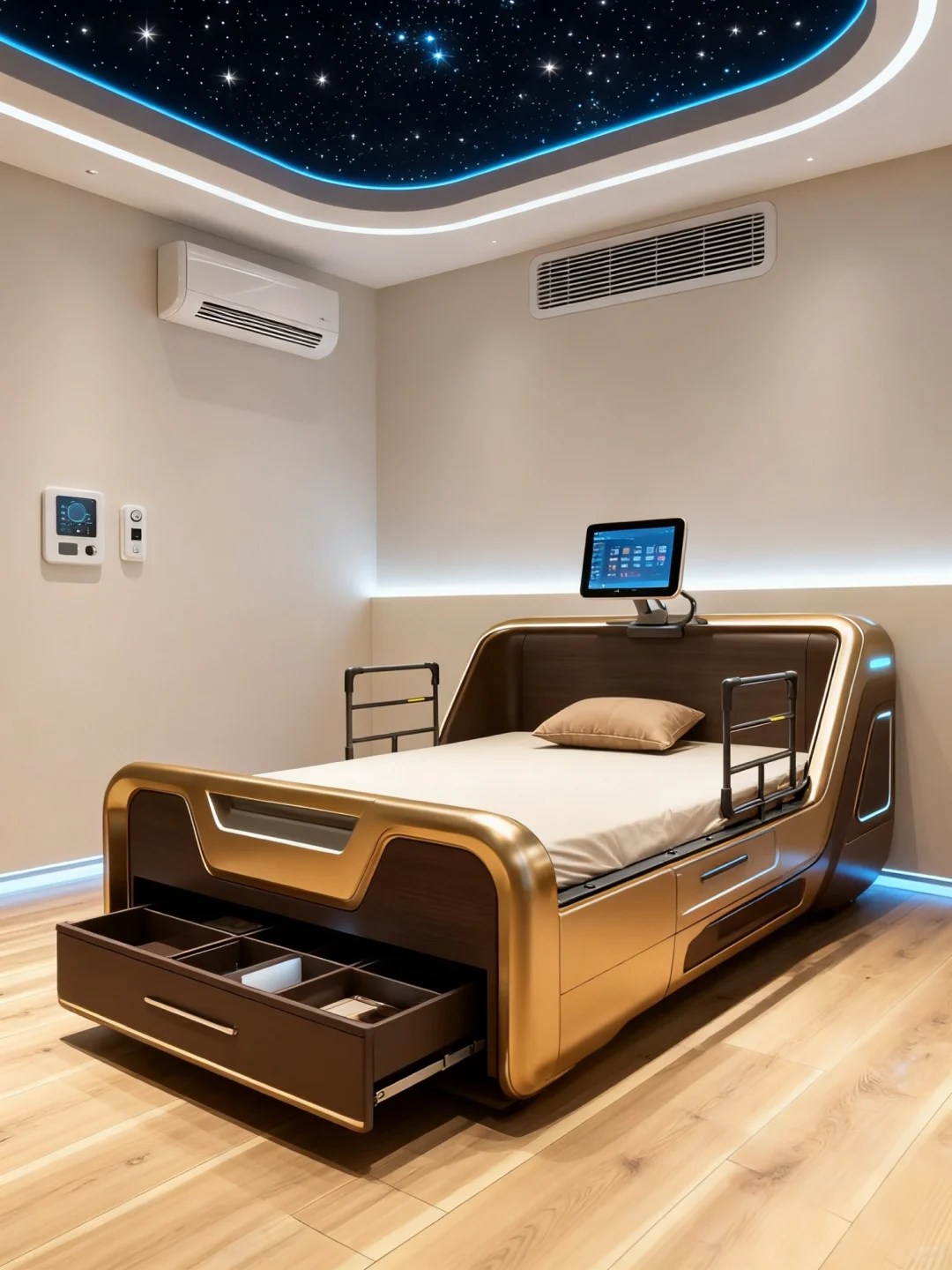 我妈说等老了就给她装成这样的适老化卧室?