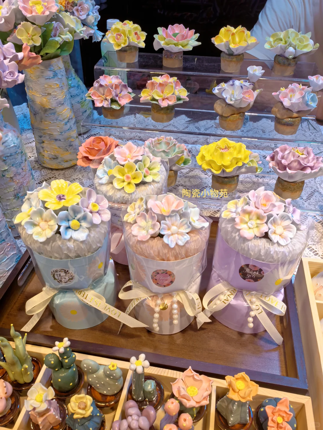我家的陶瓷花，包花束绝了❗️❗️