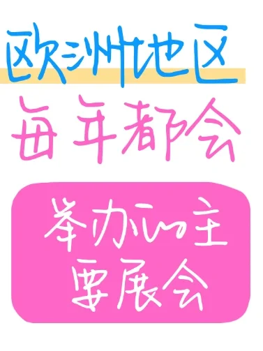 欧洲地区一般每年都会举办的一些主要展会