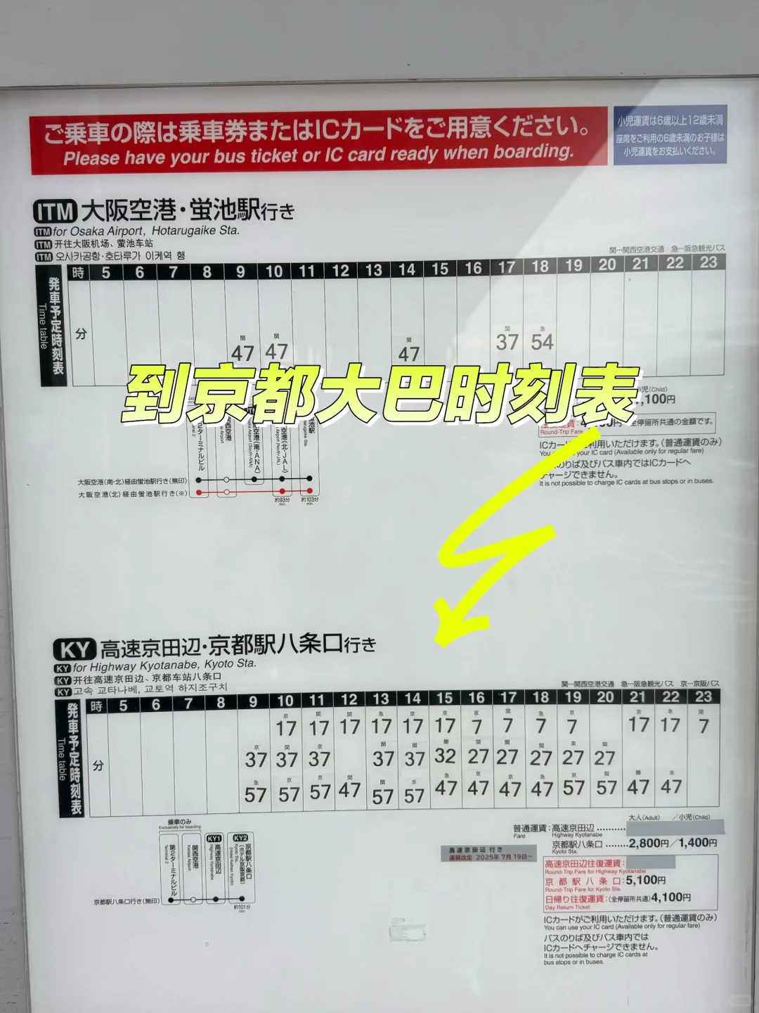 大阪关西机场T2—京都站的大巴?