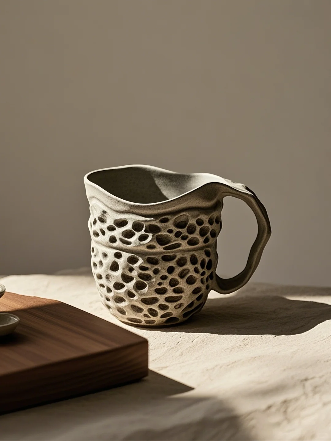 哑光粗陶的治愈力量，每天摸鱼都在杯子肌理