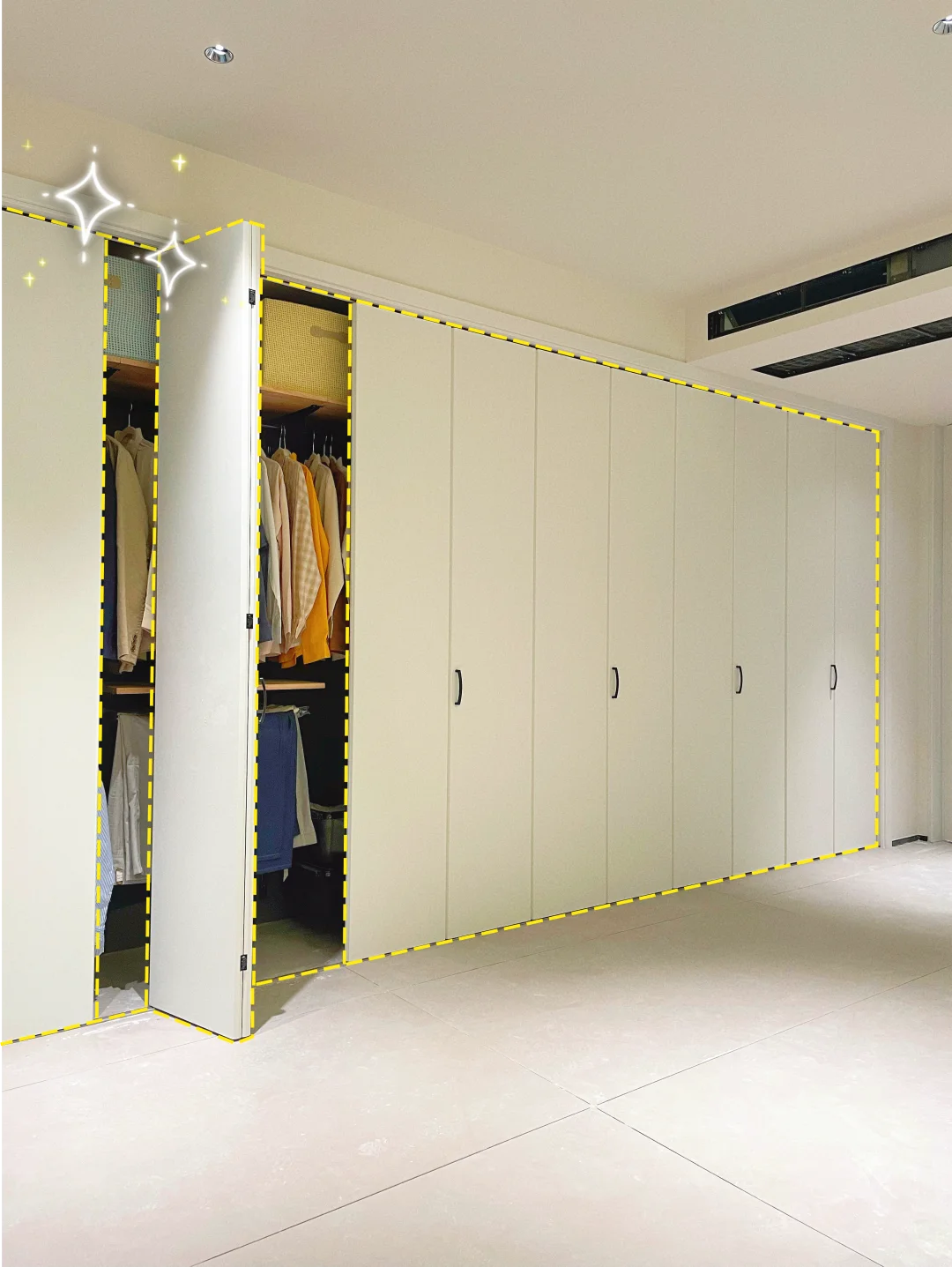 家居美学|满墙床尾金属衣柜~