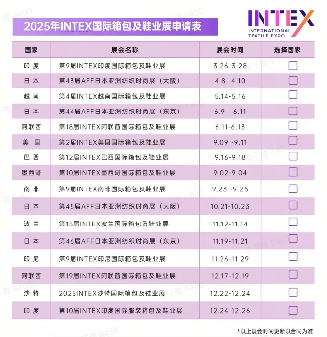 各行业展会新鲜出炉！
