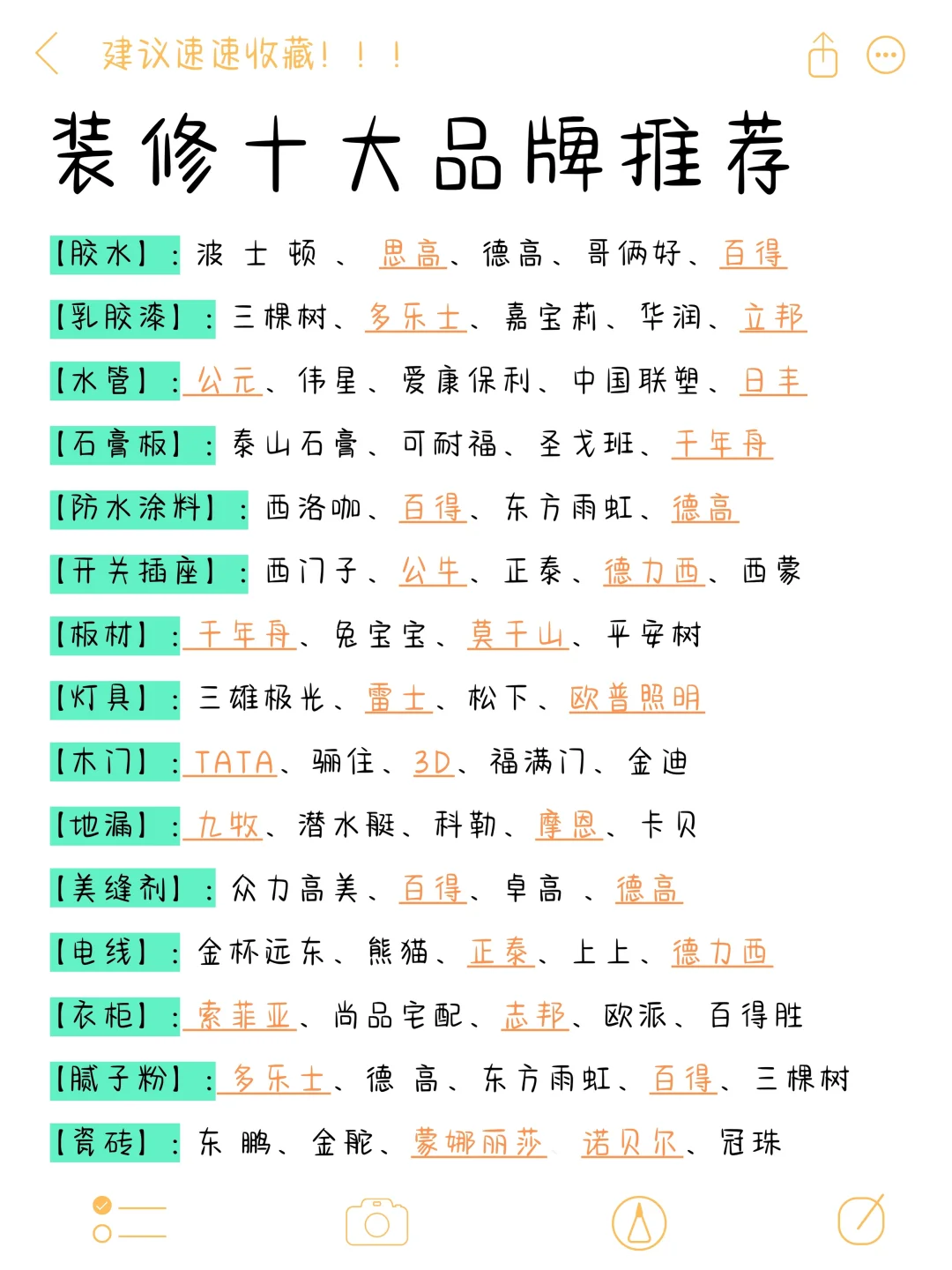 装修党码住！2025最新装修材料十大品牌汇总