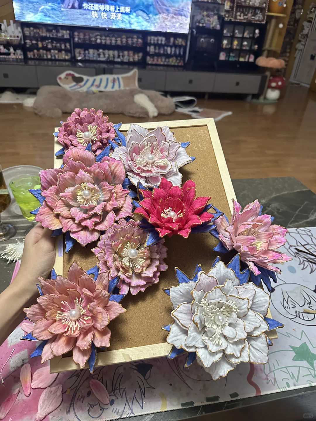 扭扭棒牡丹立体画完工～???