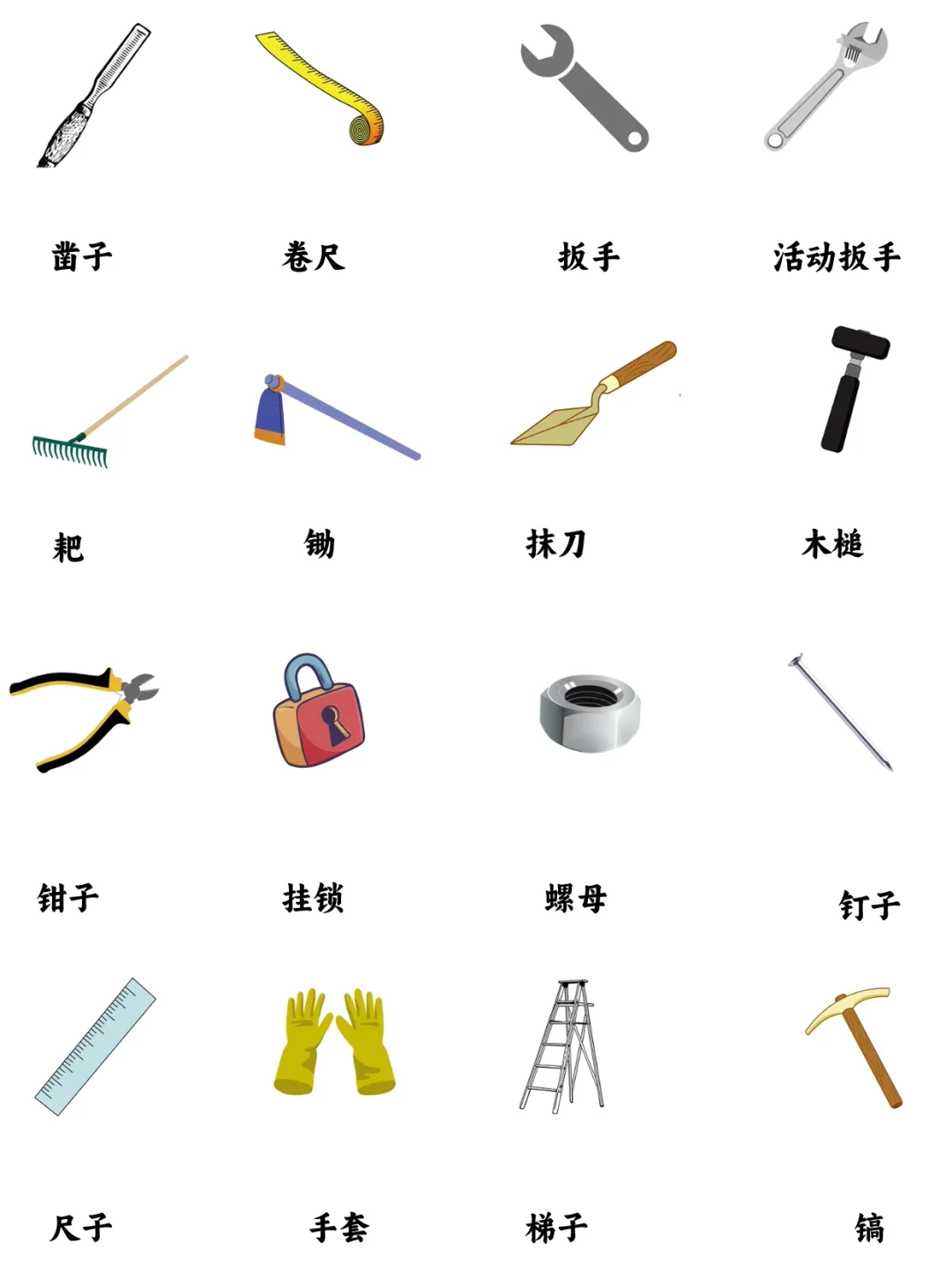 英语启蒙学习|建筑工具的表达