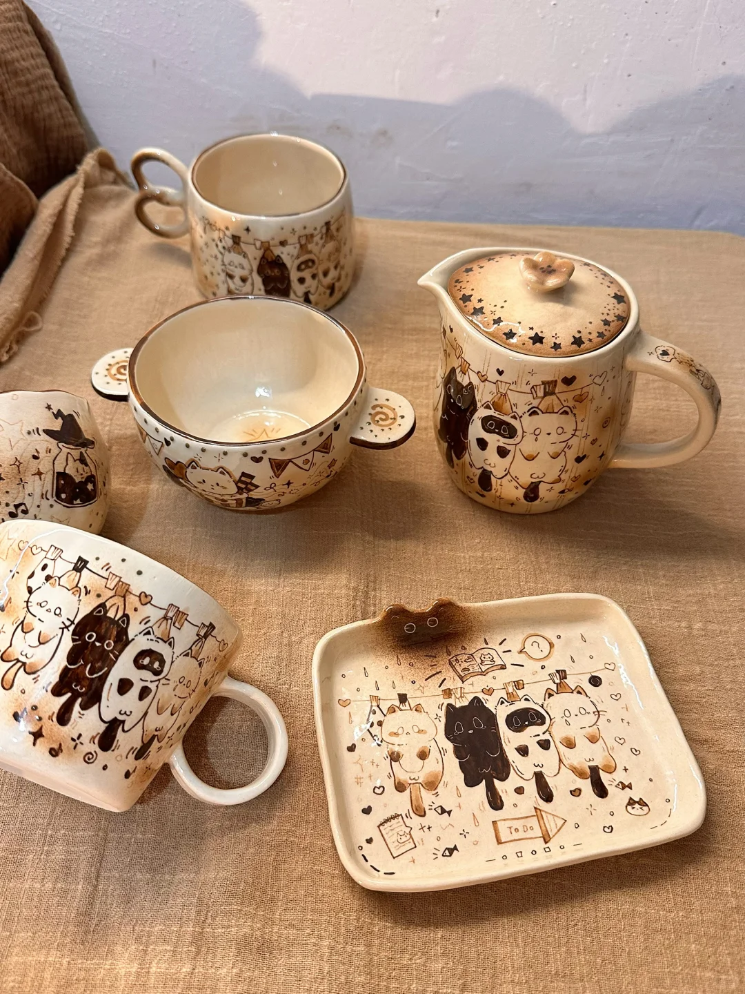 小猫餐具颜值? 属于秋天的餐具?.