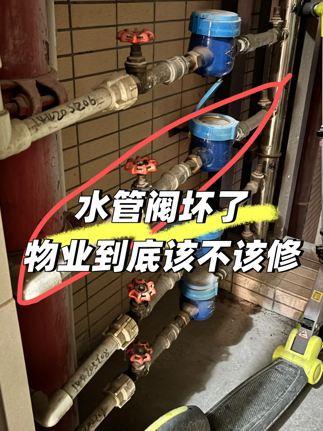 屋外的水管阀坏了，物业难道不该负责？