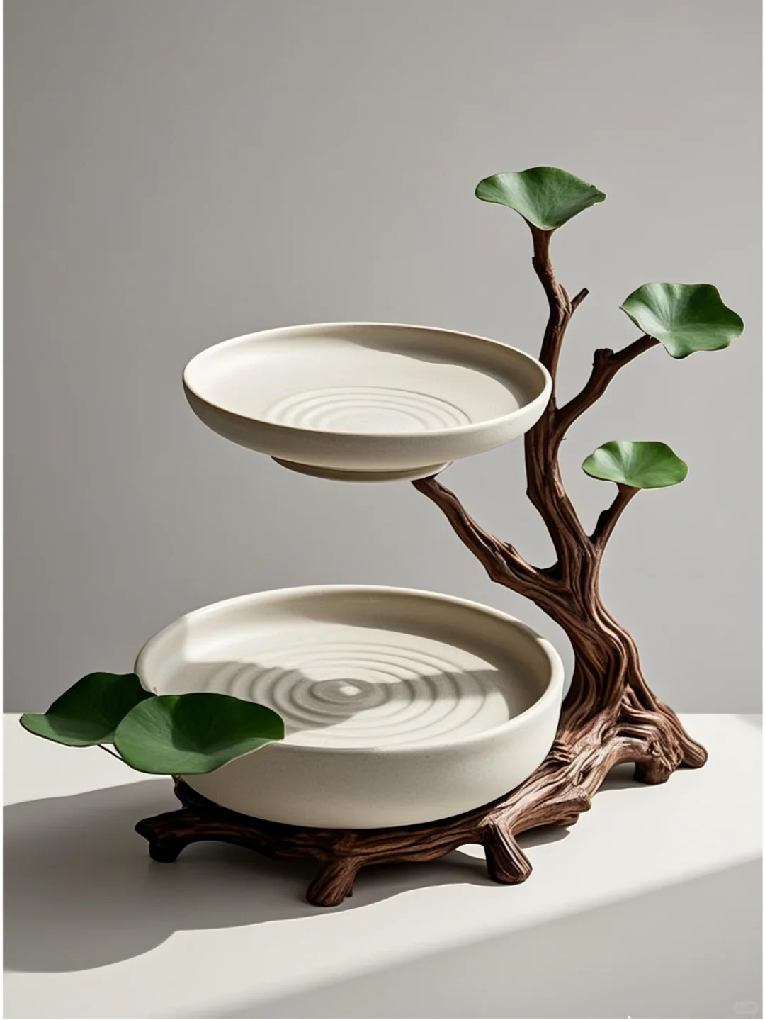 AI生活创意04/999：树韵陶艺果盘