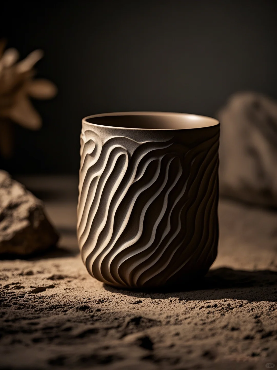 哑光粗陶的治愈力量，每天摸鱼都在杯子肌理