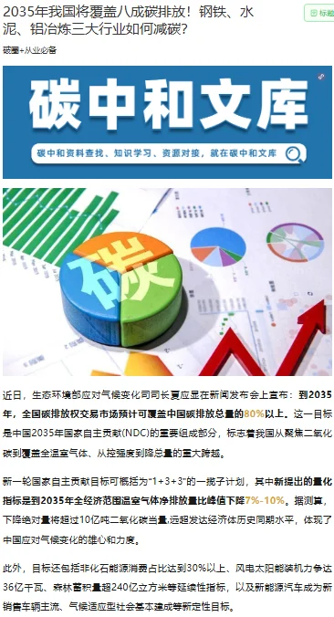 2035年我国将覆盖八成碳排放！附三行业干货