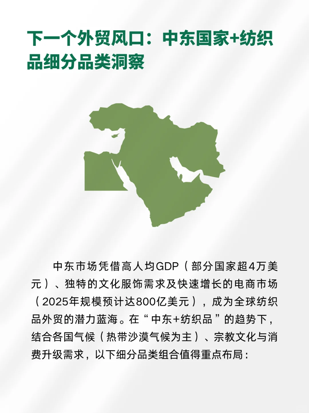 下一个外贸蓝海就是做∶中东+纺织品