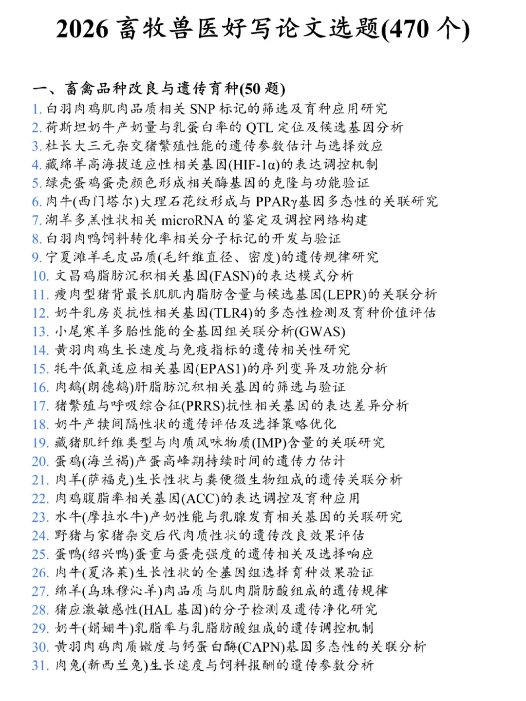 ?畜牧兽医宝子必看！独家选题库来救大命