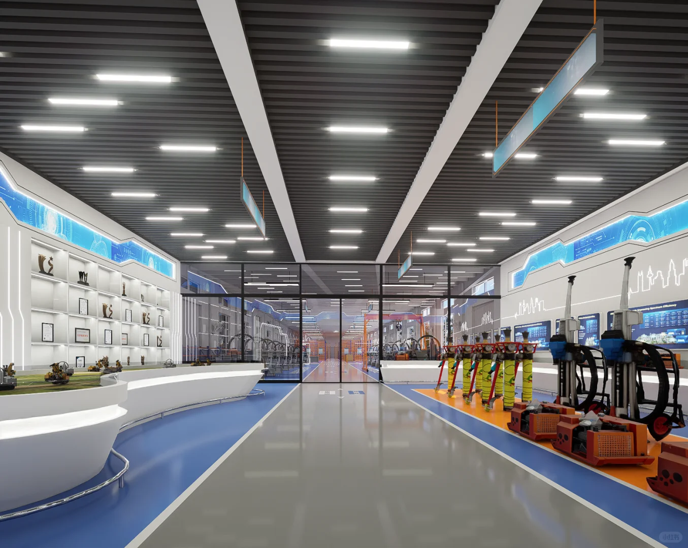 智能机加工车间效果图
