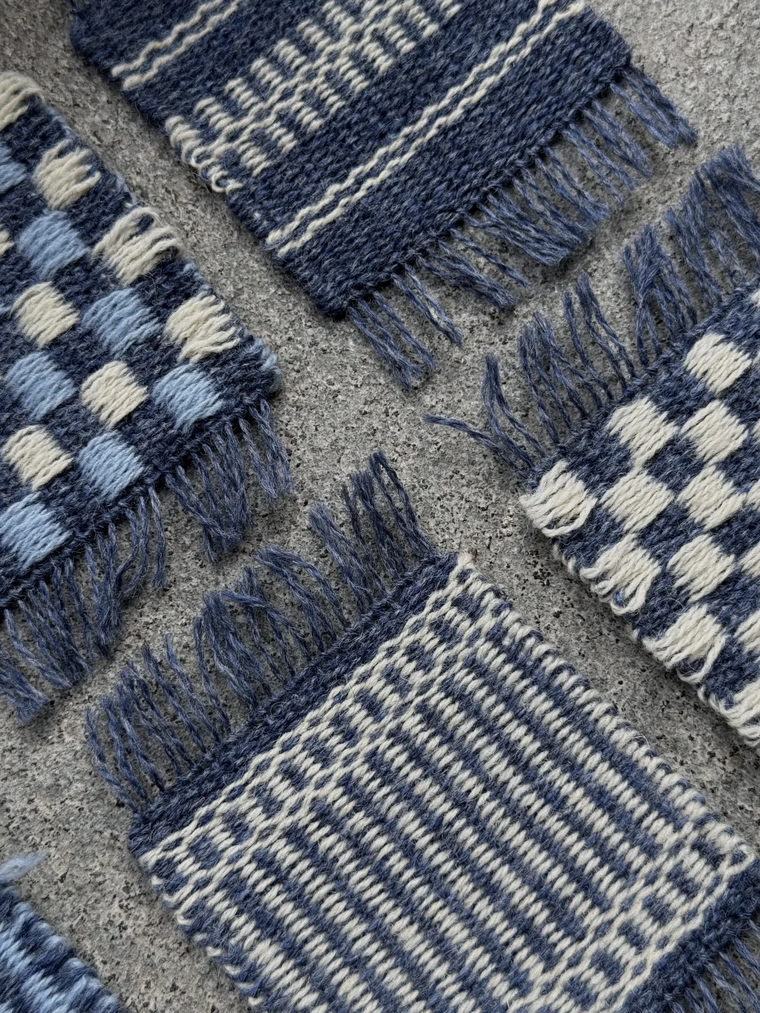 织布机织杯垫｜蓝白系