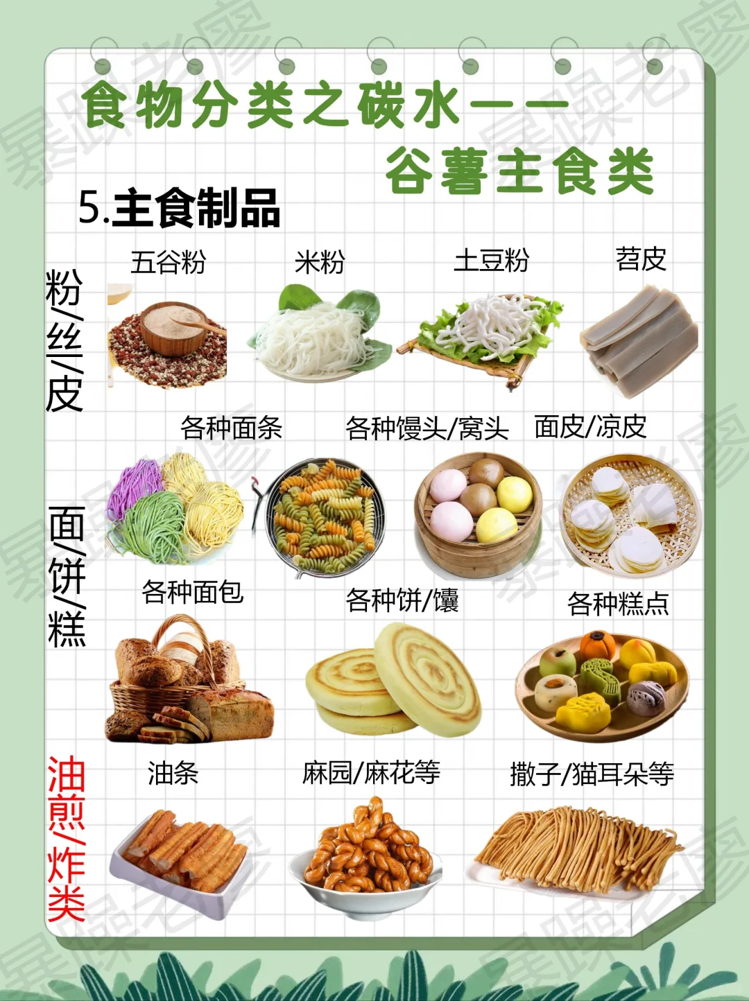 食物分类1-谷薯主食(附日常安排要点)