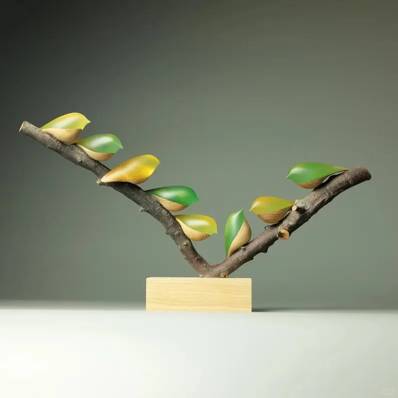 树脂和实木结合的动作雕塑