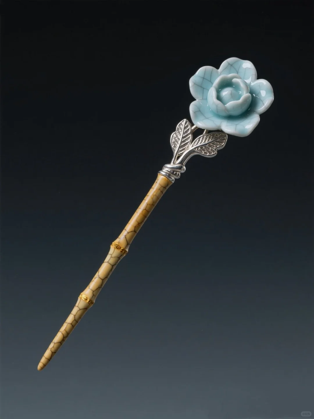 竹影花韵·陶瓷发簪