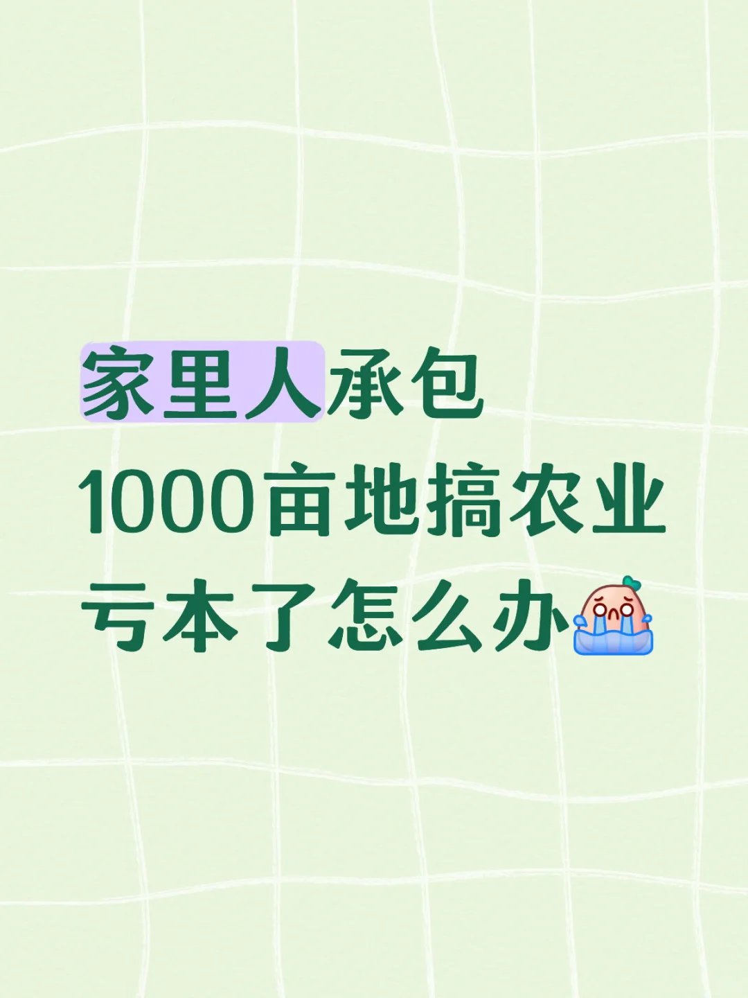 1000亩地奋斗了4年，一直亏本，何去
