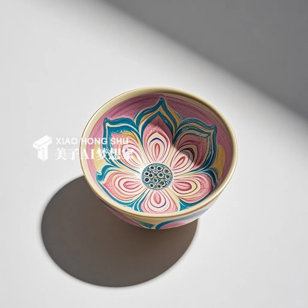 ?AI产品设计1000个✨国彩莲花陶瓷餐盘