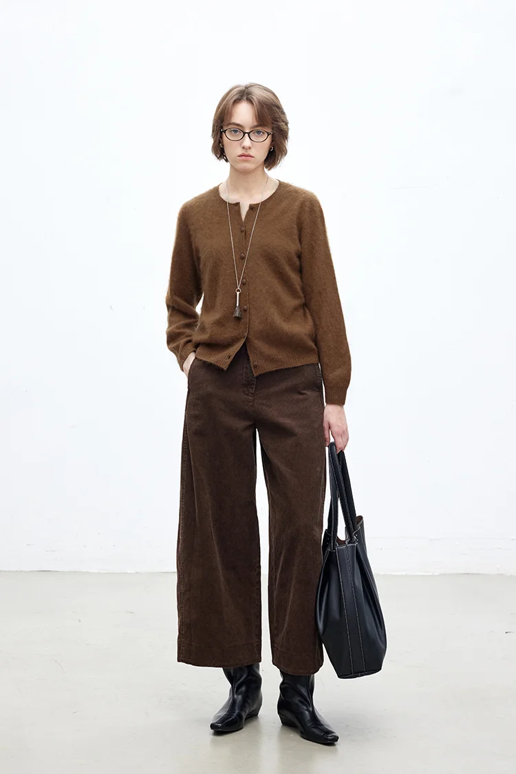 羊毛羊绒混纺|一体成型拉毛开衫