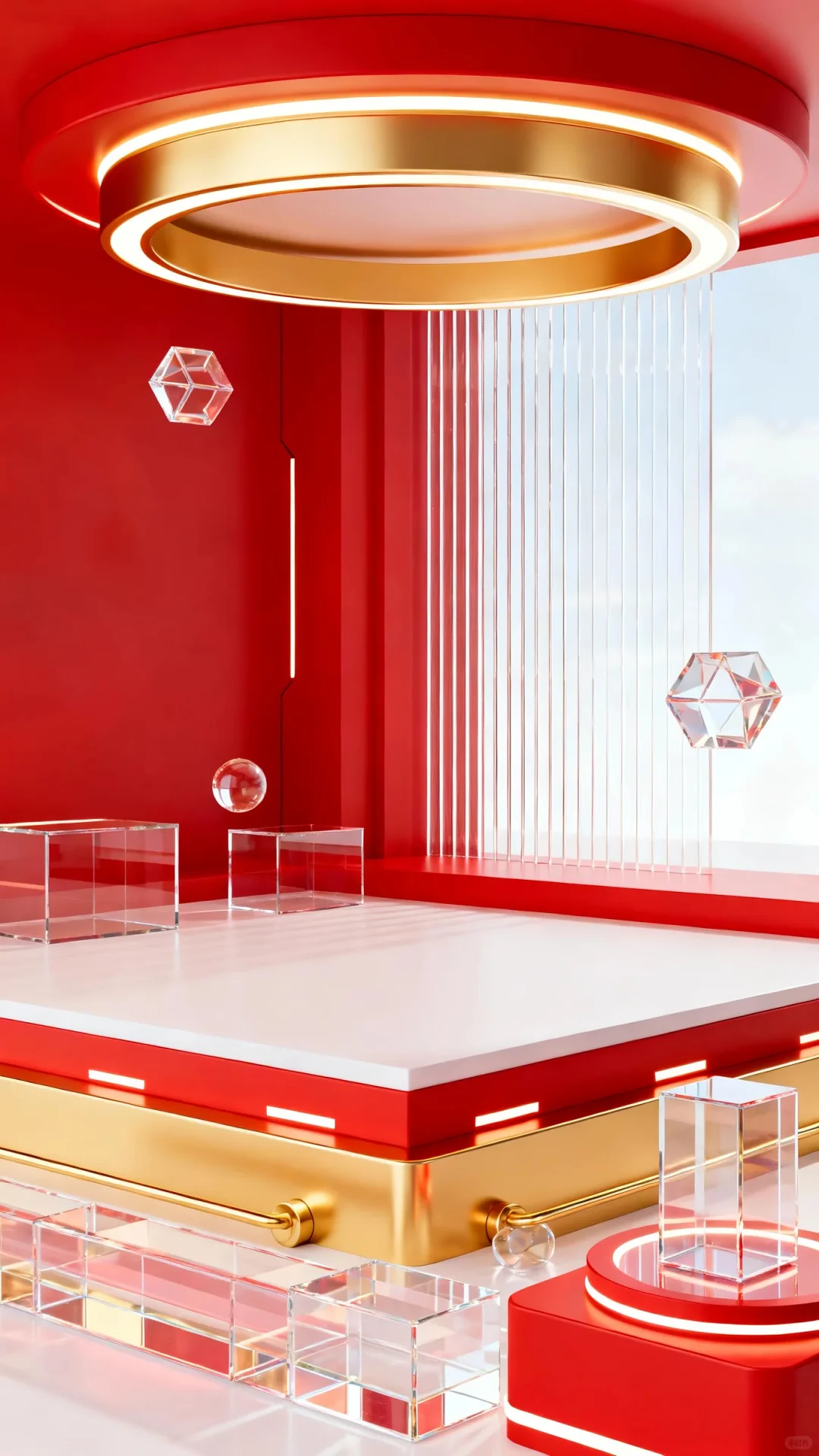 红金风电商促销展示背景