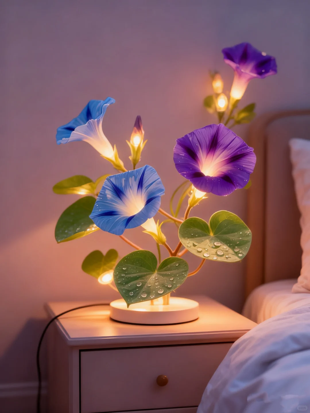 一组树脂牵牛花台灯，究竟谁会喜欢这种调调