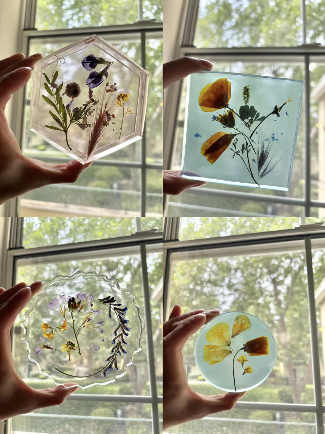 把春天收藏进树脂杯垫