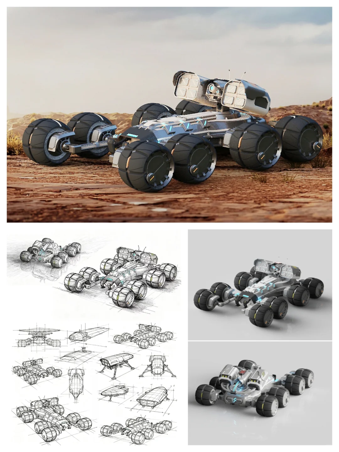 犀牛建模-无人越野探测车设计交通工具设计1