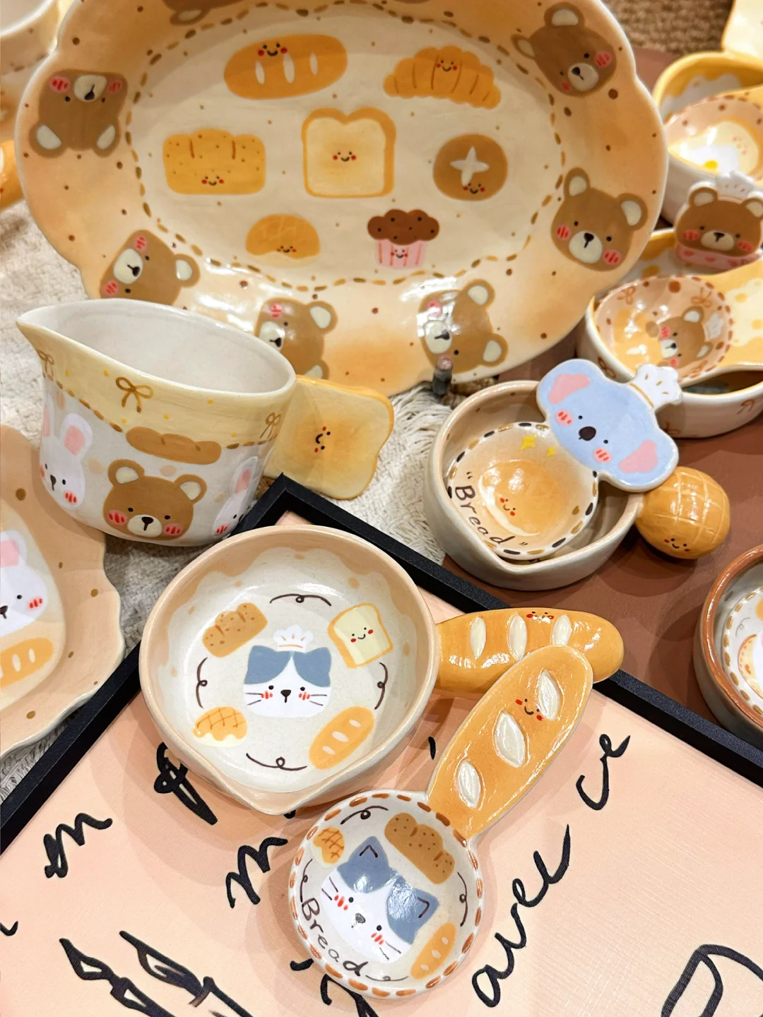 ?面包系列???小动物豆勺豆碟来啦