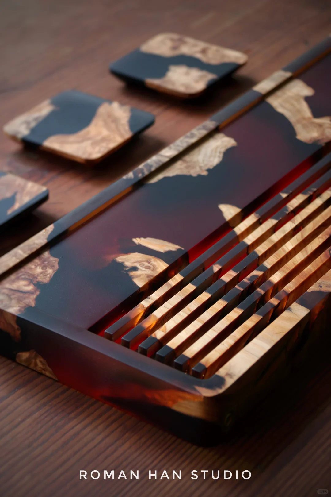 新品来啦｜琥珀色可接水茶盘