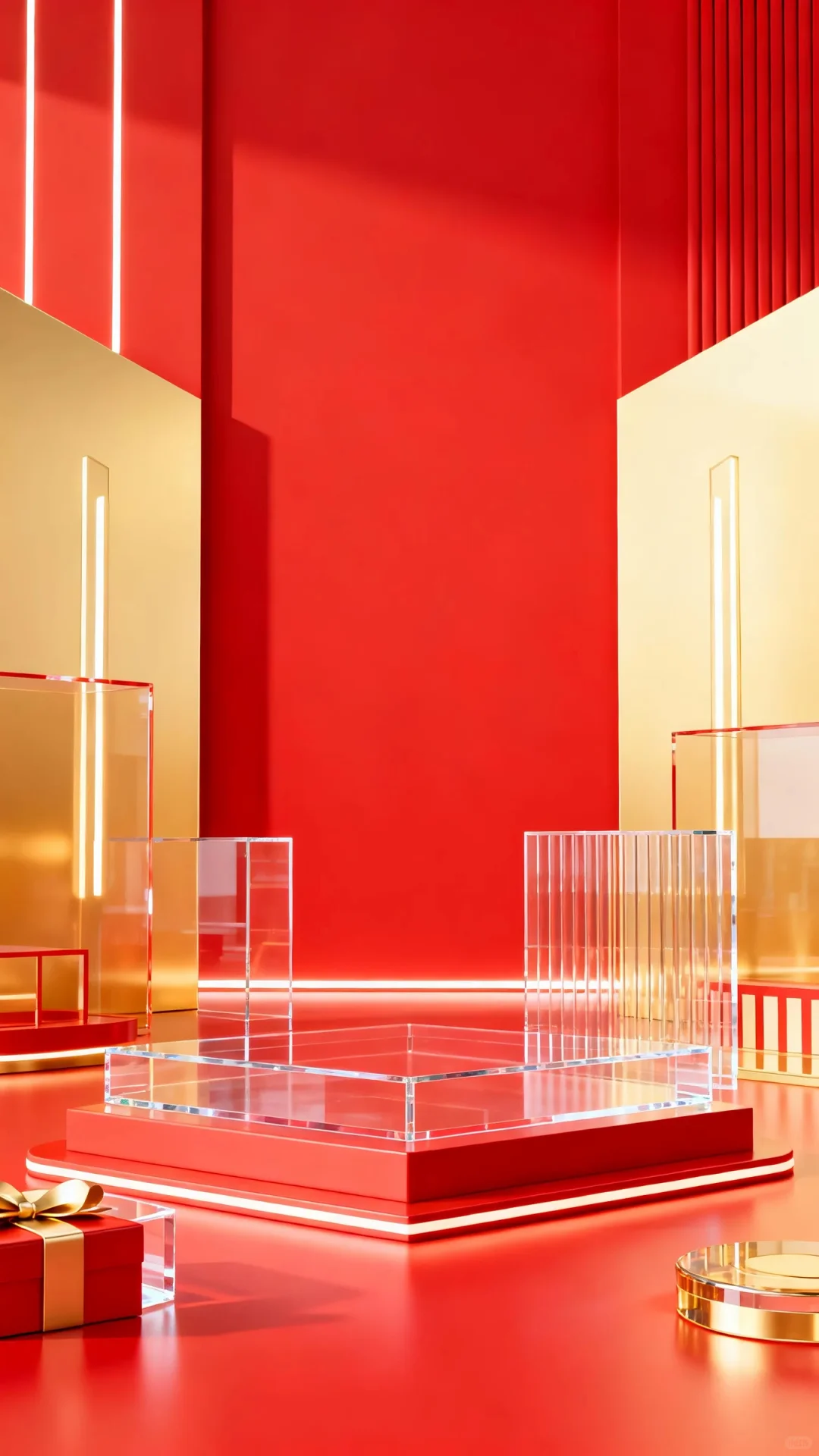 红金风电商促销展示背景