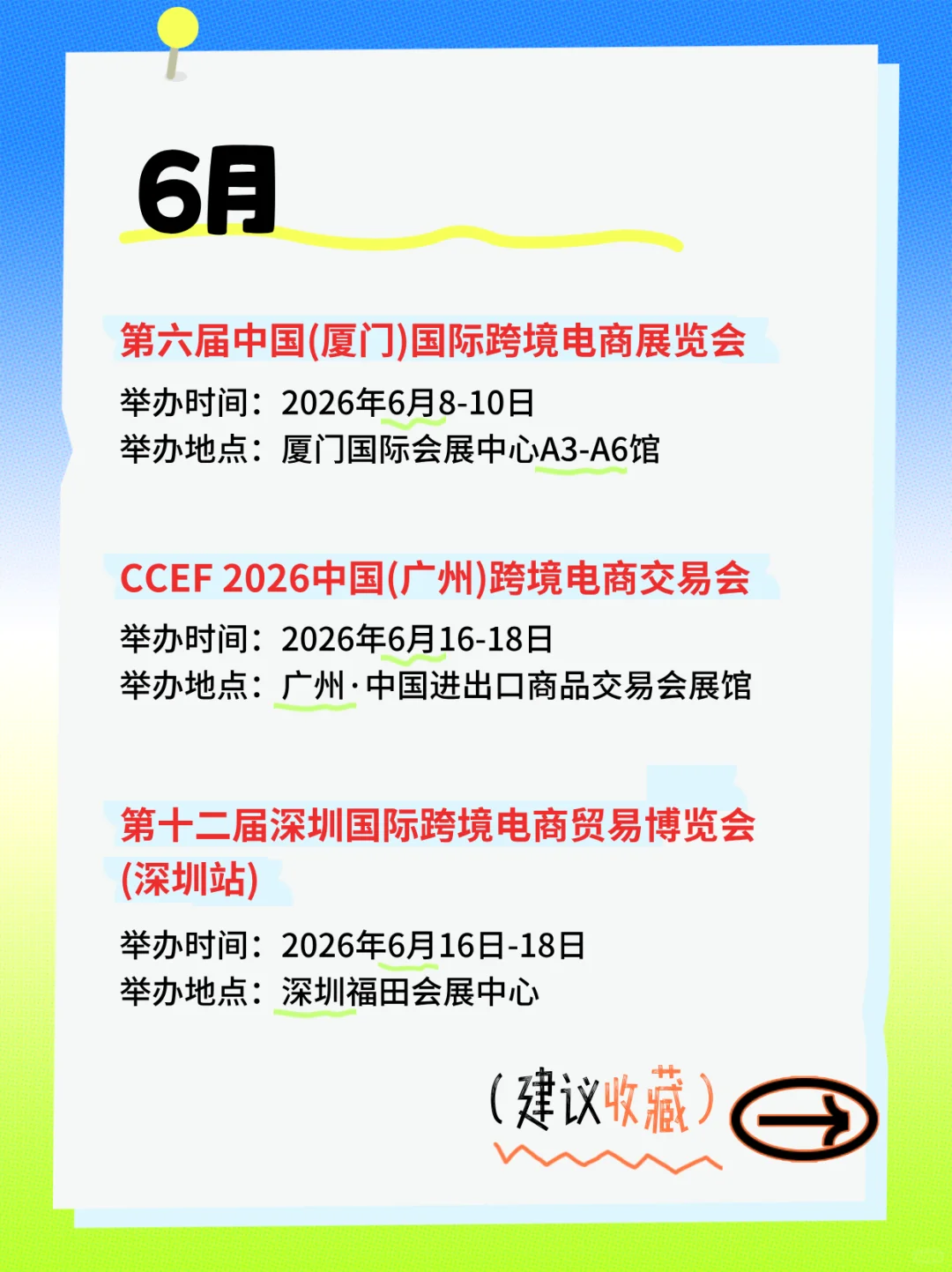盘点2026年跨境电商展会排期、建议收藏