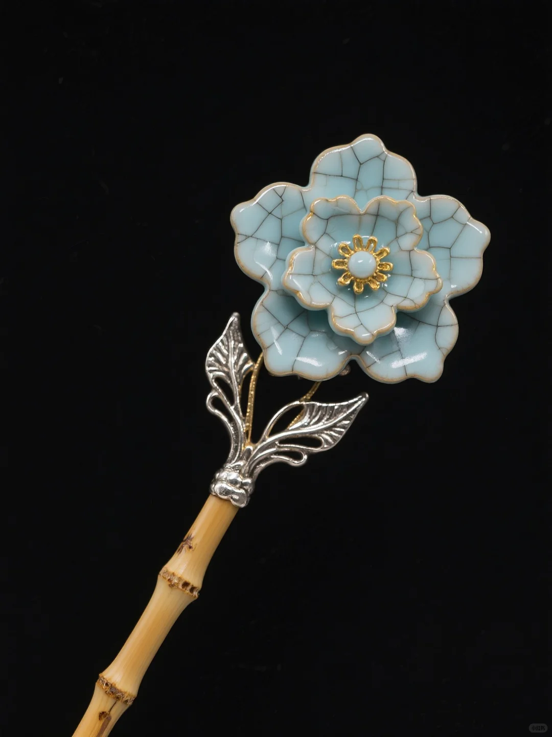 竹影花韵·陶瓷发簪