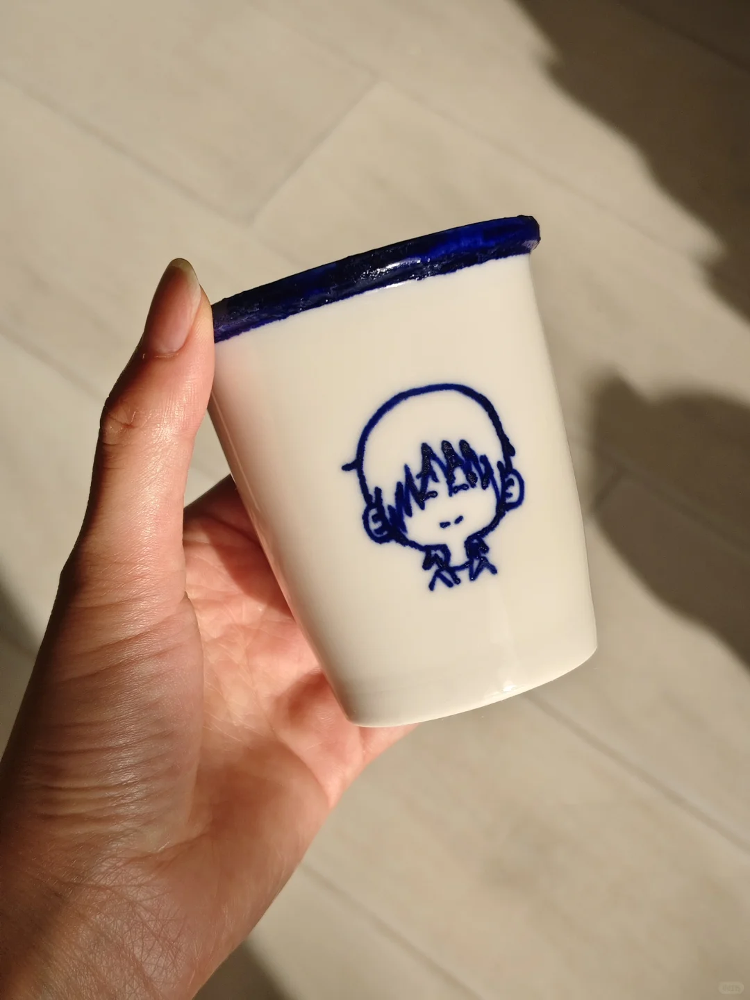 青花陶瓷杯烧出来咯