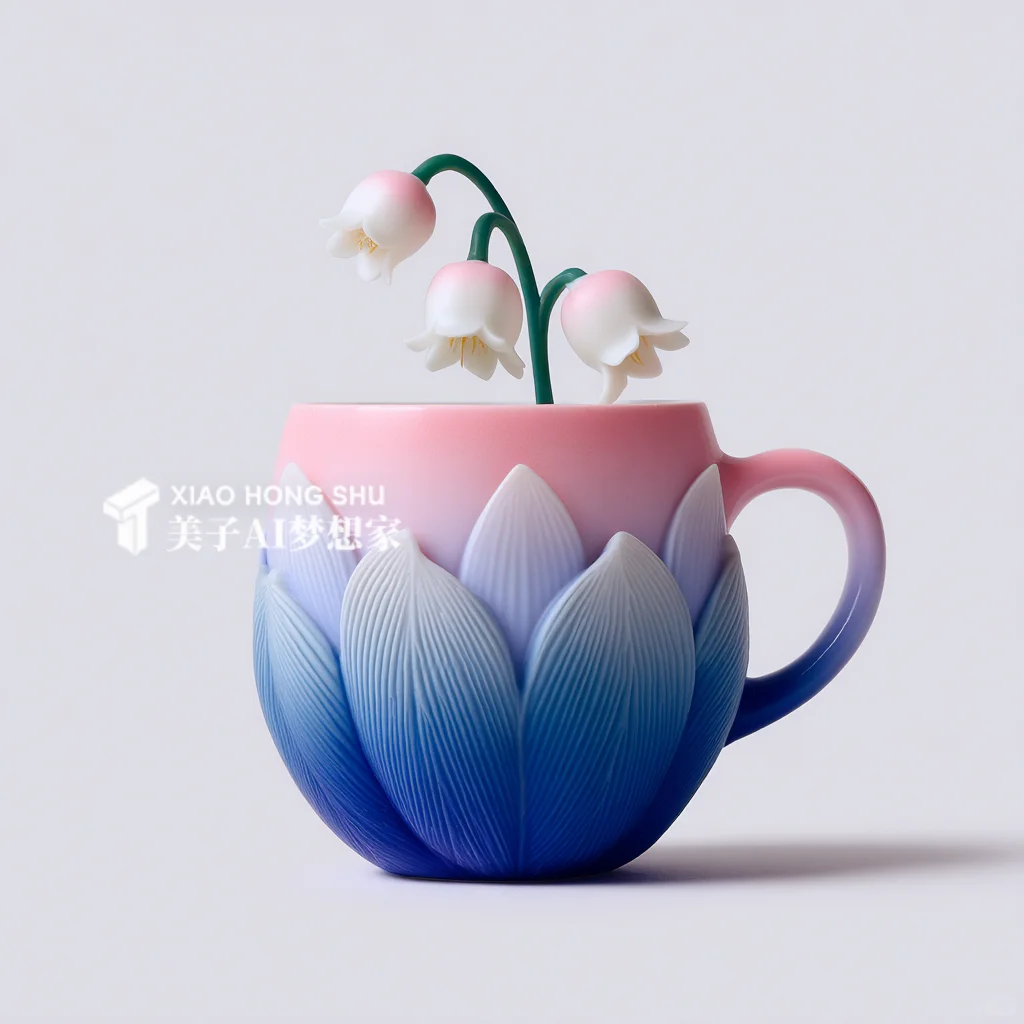 ?AI产品设计1000个?铃兰花开美丽杯子