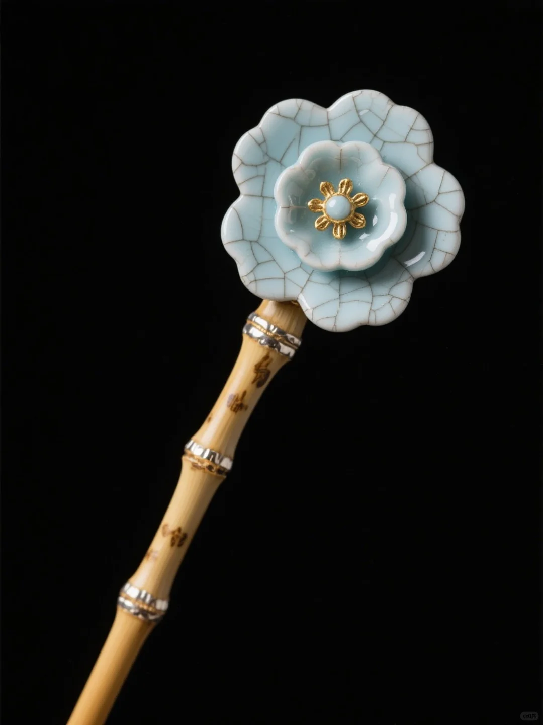 竹影花韵·陶瓷发簪