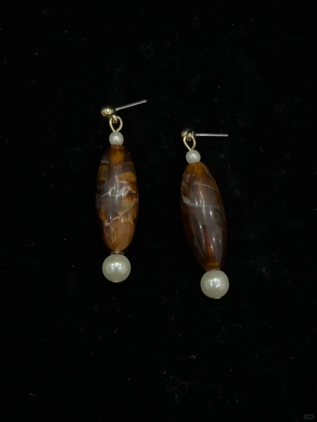 重工时髦树脂花纹耳环