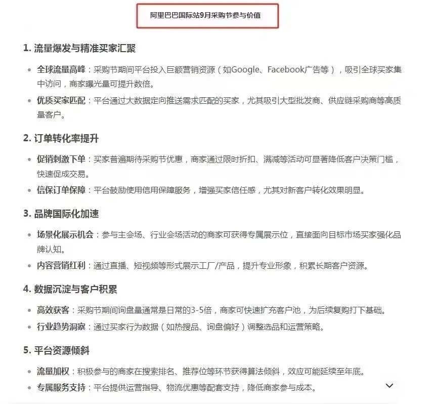 外贸商家为什么要参加，阿里巴巴国际站9月采
