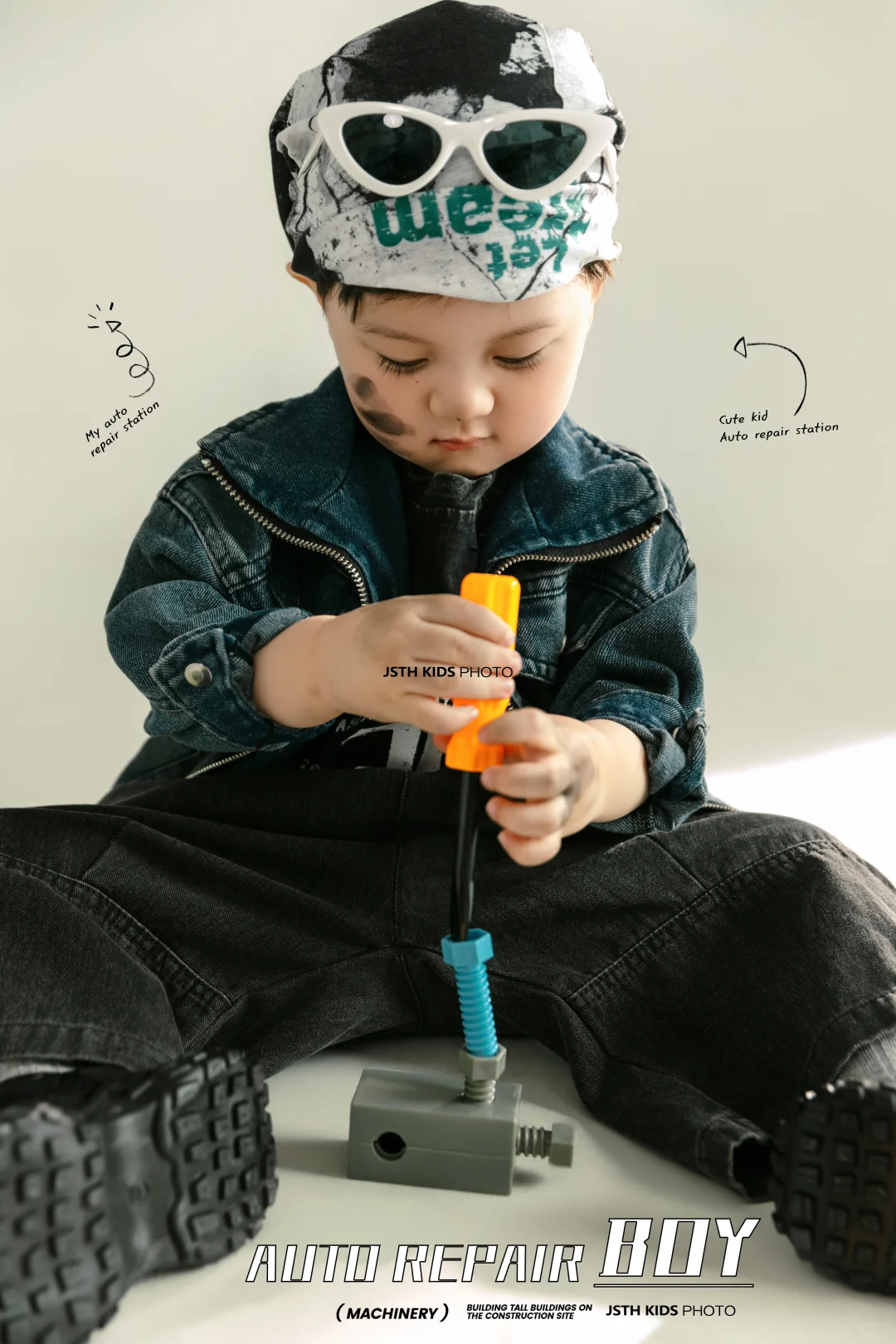 小小汽车修理师?超酷的儿童摄影主题